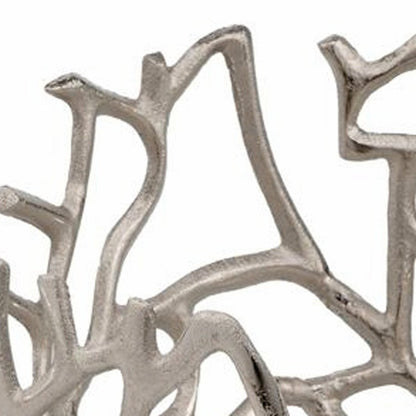 15" Silver Aluminum Twigs Centerpiece Bowl