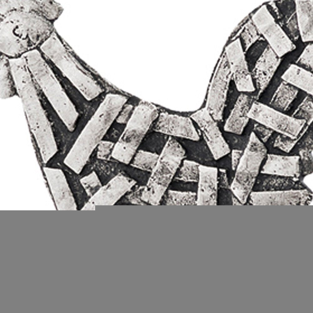 11" Black and Silver Aluminum Tabletop Sculpture