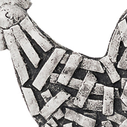 11" Black and Silver Aluminum Tabletop Sculpture