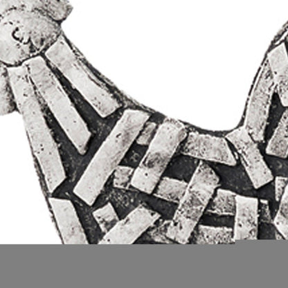 11" Black and Silver Aluminum Tabletop Sculpture