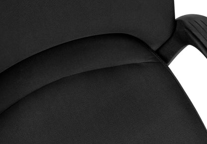 Black Fabric Seat Swivel Adjustable Task Chair Fabric Back Plastic Frame