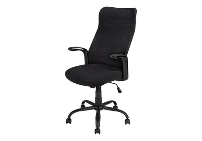 Black Fabric Seat Swivel Adjustable Task Chair Fabric Back Plastic Frame