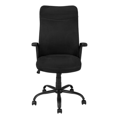 Black Fabric Seat Swivel Adjustable Task Chair Fabric Back Plastic Frame