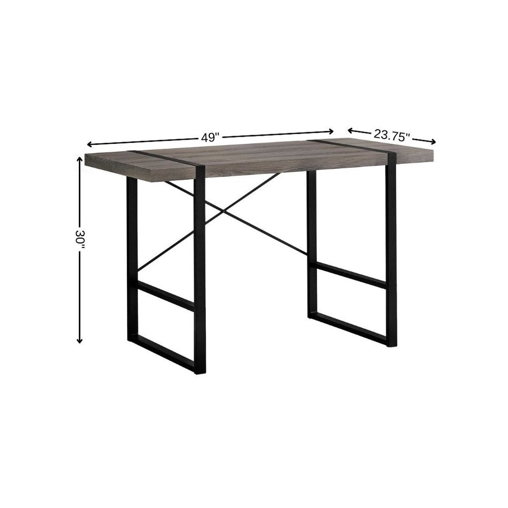 49" Taupe and Black Computer Desk
