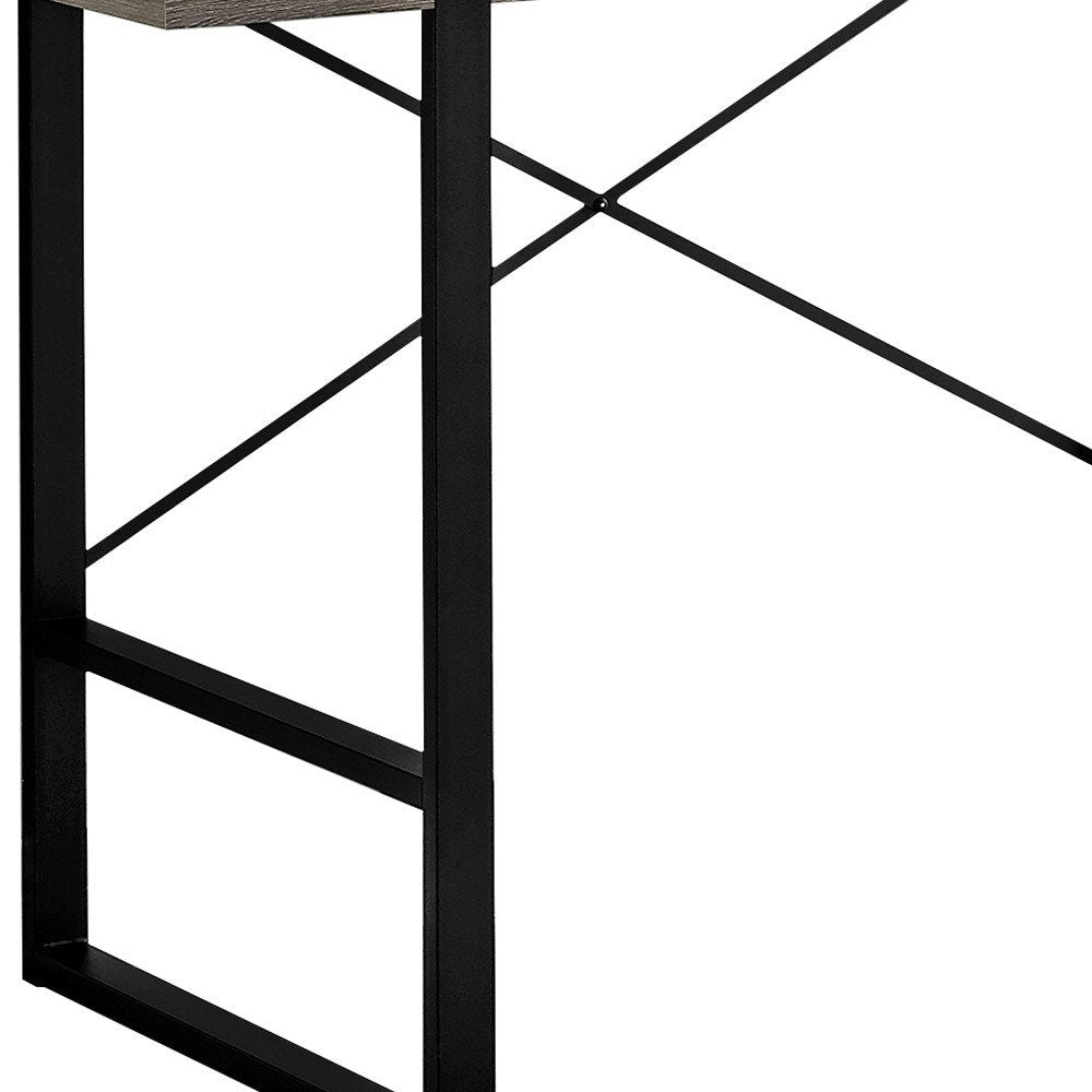 49" Taupe and Black Computer Desk