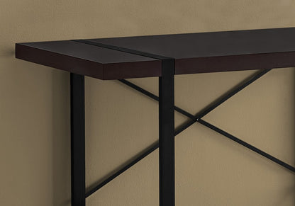 49" Dark Brown and Black Computer Desk