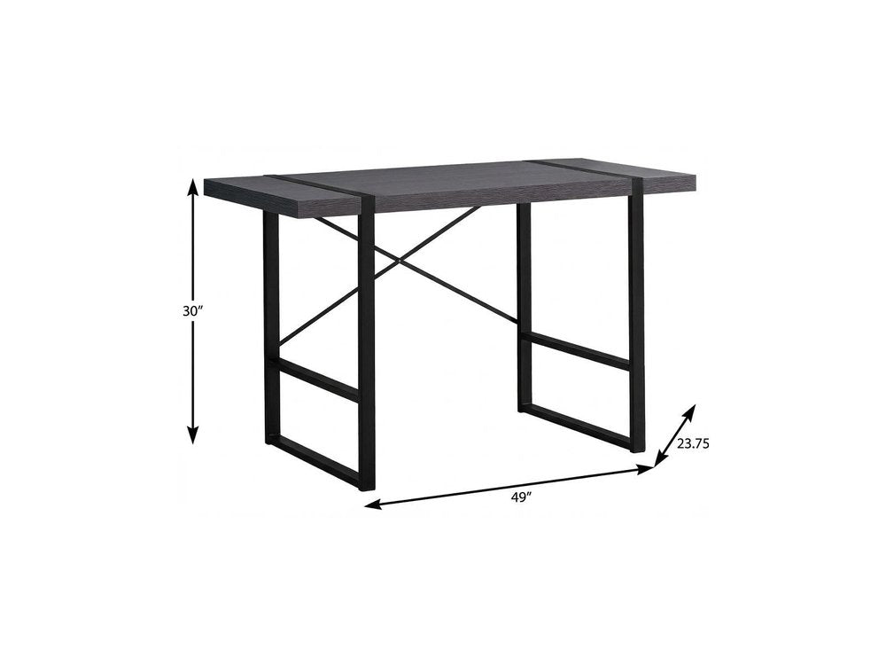 49" Gray and Black Computer Desk