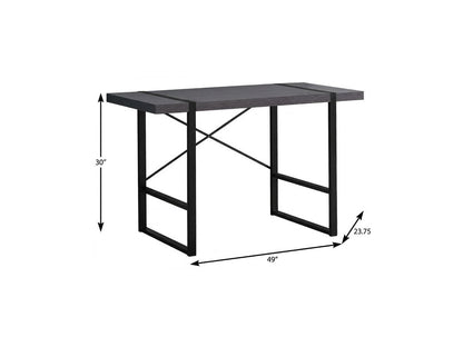 49" Gray and Black Computer Desk