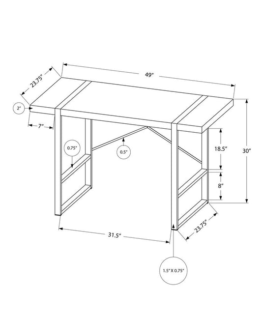 49" Gray and Black Computer Desk