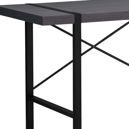 49" Gray and Black Computer Desk