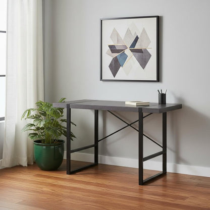 49" Gray and Black Computer Desk