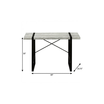 49" Gray and Black Computer Desk