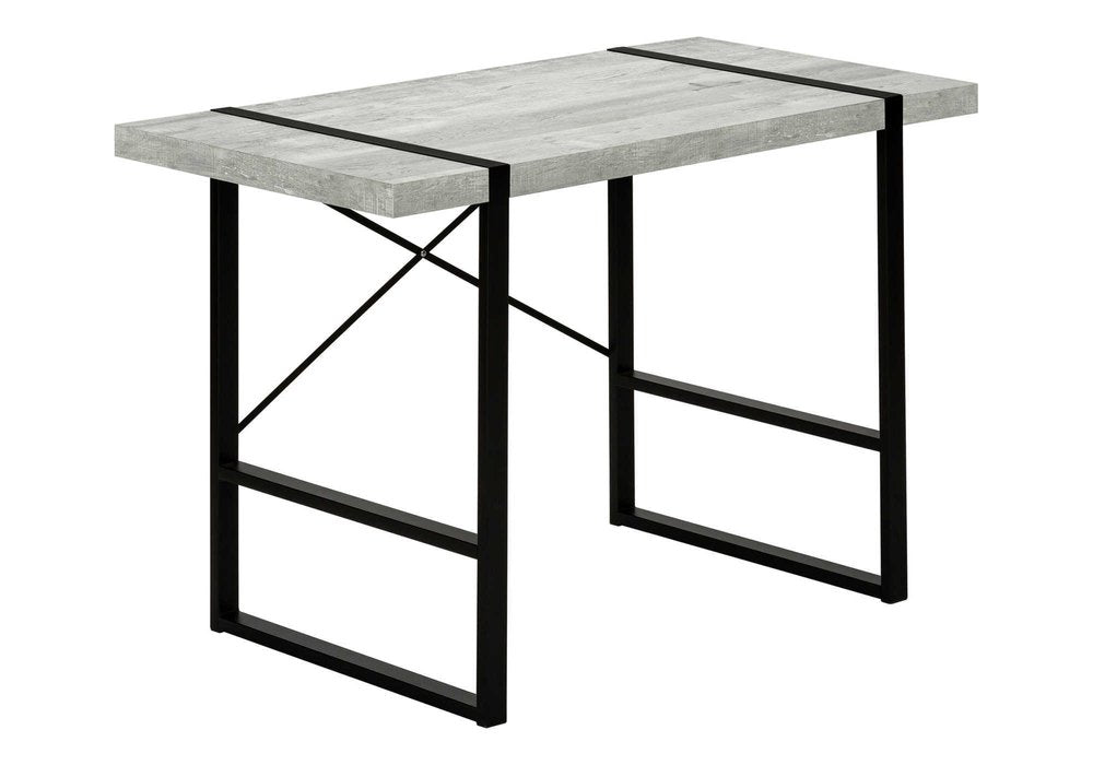 49" Gray and Black Computer Desk
