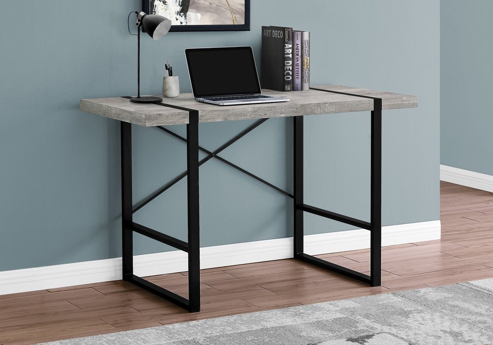 49" Gray and Black Computer Desk