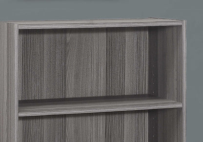 Gray Wood Adjustable Three Tier Bookcase