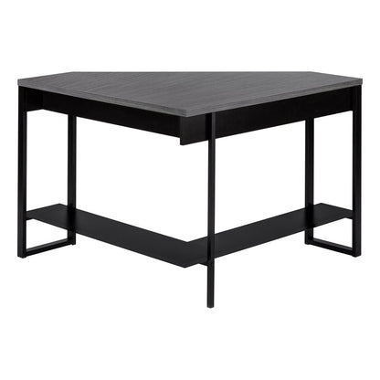 42" Gray and Black Corner Computer Desk