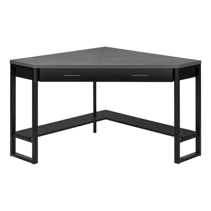 42" Gray and Black Corner Computer Desk