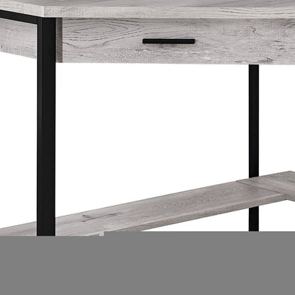 42" Gray and Black Corner Computer Desk