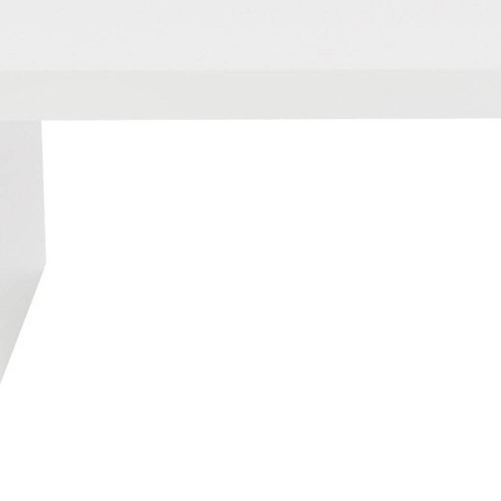 47" White Wood Sled Coffee Table