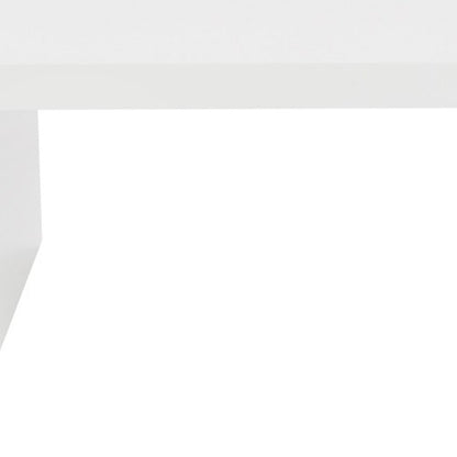 47" White Wood Sled Coffee Table