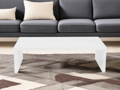 47" White Wood Sled Coffee Table