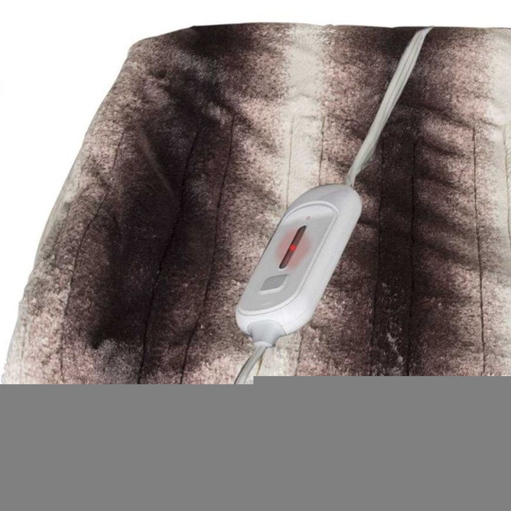 50" X 60" Brown And White Modern Contemporary Heated  Throw Blankets