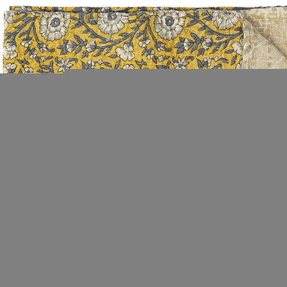 50" X 70" Green and Pink Kantha Cotton Paisley Throw Blanket with Embroidery