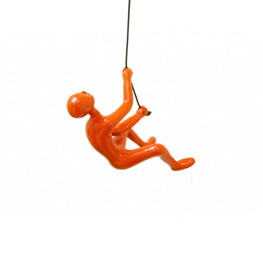 6" X 3" Orange Resin Climbing Man Hanging Dimensional Sculpture