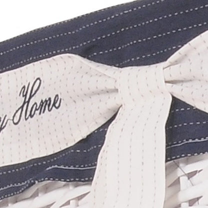 Set of Five Blue And White Rattan Basket