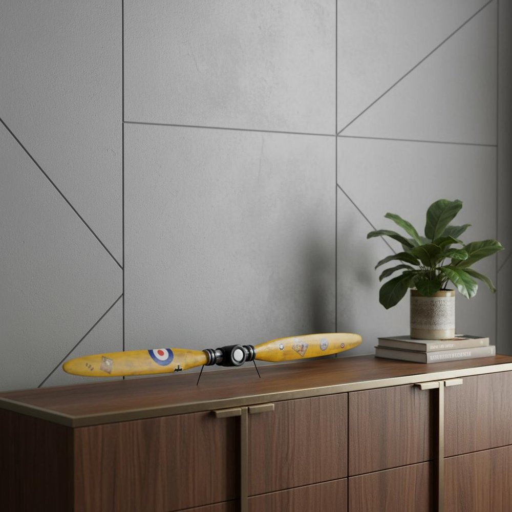 5" Yellow and Black Metal Hand Painted Figurine Tabletop Sculpture