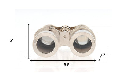 3" Brass Aluminum Hand Painted Decorative Binocular Tabletop Sculpture