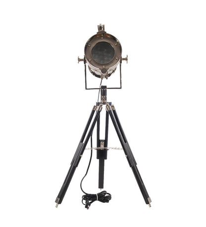 Silver Metal Tripod Floor Lamp With Metal Shade