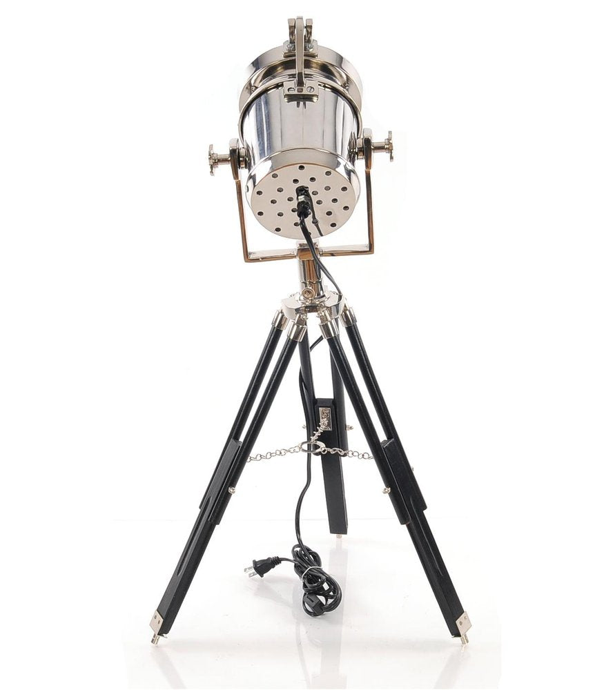 Silver Metal Tripod Floor Lamp With Metal Shade