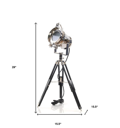 Silver Metal Tripod Floor Lamp With Metal Shade