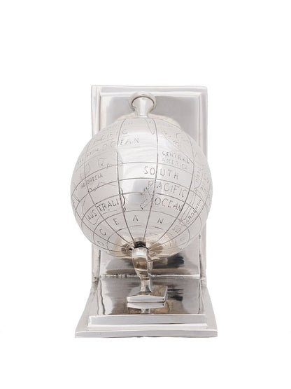Set of Two Aluminum  Globe Bookend