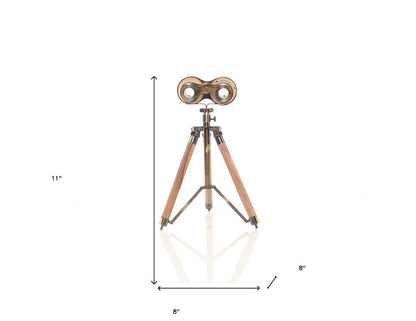 11" Brass Metal Hand Painted Figurine Tabletop Sculpture