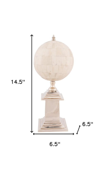 15" Bone Metal Hand Painted Figurine Tabletop Sculpture