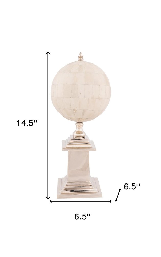 15" Bone Metal Hand Painted Figurine Tabletop Sculpture