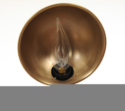 20" Black Metal Adjustable Desk Table Lamp With Gold Bowl Shade