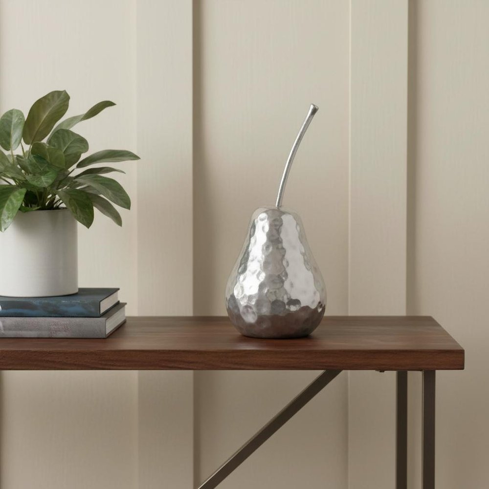 Delicious Hammered Finish Pear Statue