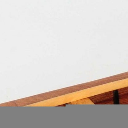 6" Wood Brown Solid Wood Hand Painted Model Boat Tabletop Sculpture