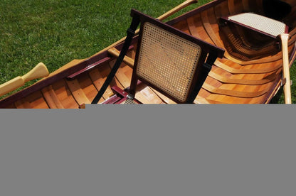 26" Wood Brown Solid Wood Model Boat Tabletop Sculpture