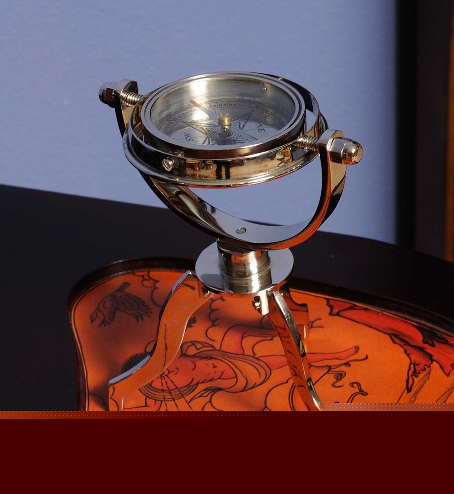 5" X 5" X 8.5" Gimbaled Compass On Tristand