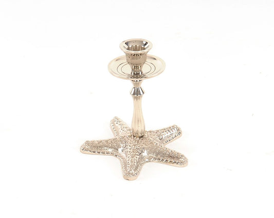 5" Silver Brass Starfish Tabletop Candle Holder