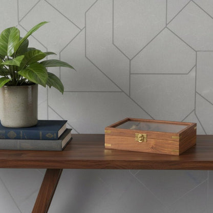 5.25" X 8" X 2.5" Wooden Game Set With Brass Goblet