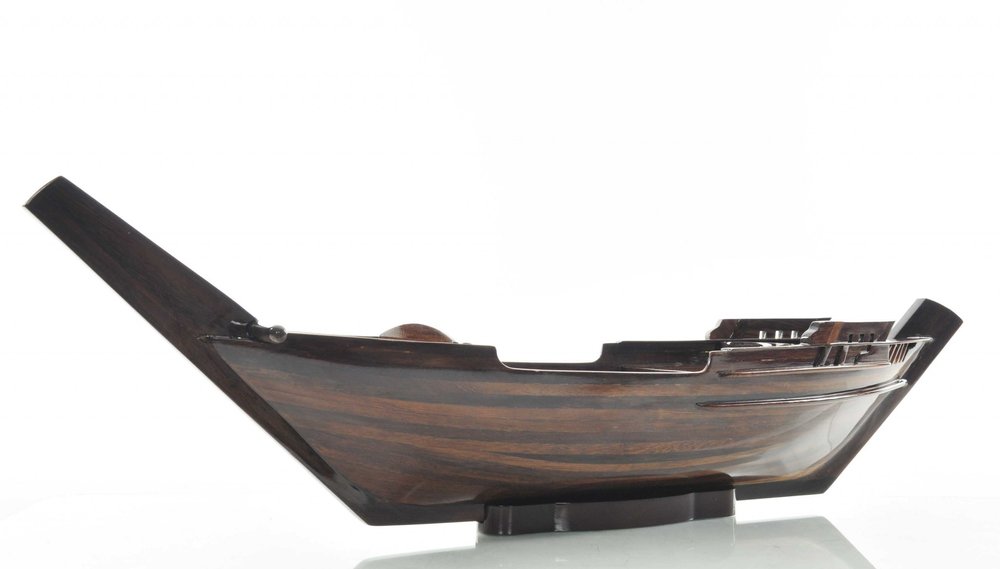 6" Dark Brown Novelty Wood Serving Tray With Handles
