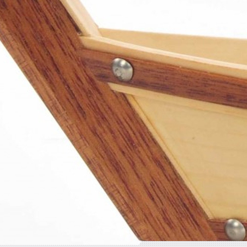 17" Natural and Brown Wood Sushi Boat Serving Tray