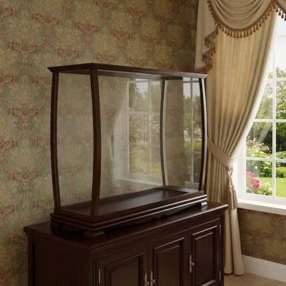 14" Silver And Clear Glass Standard Display Stand