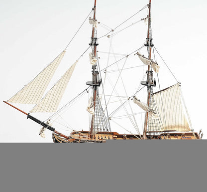 24" Brown Manufactured Wood Boat Hand Painted Sculpture