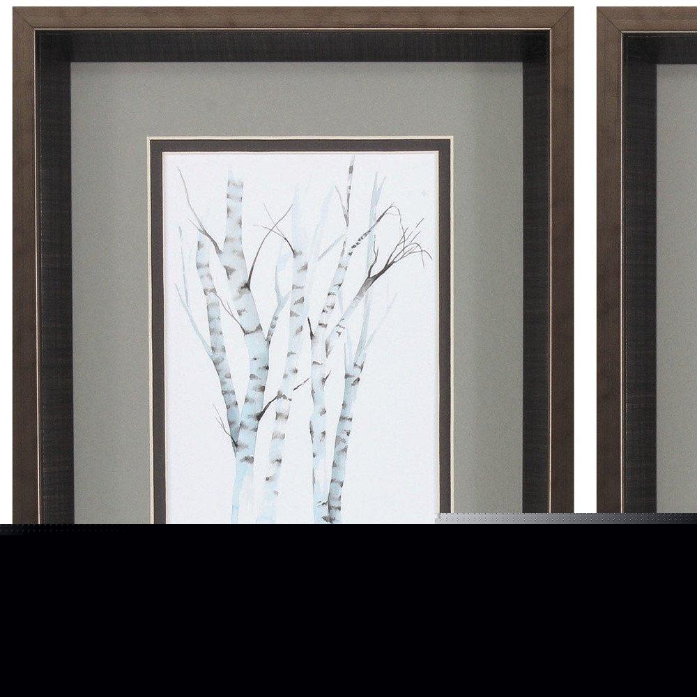10" X 12" Brushed Silver Frame Aquarelle Birches (Set Of 2)